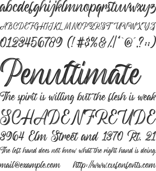 Backrush font preview