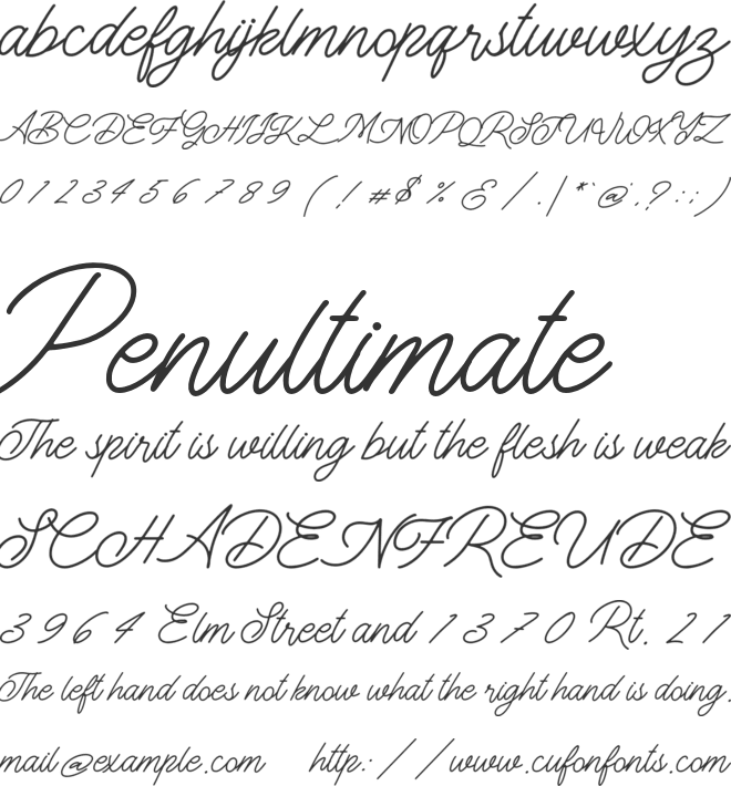 The Gallery font preview