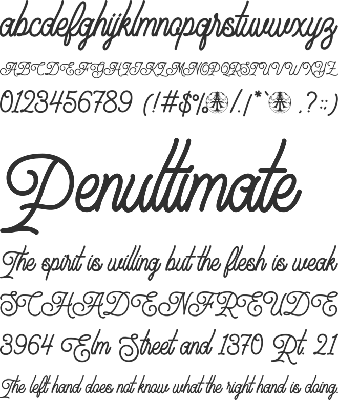 FInezia Personal Use Only font preview