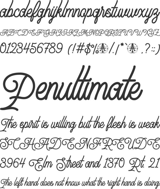 FInezia Personal Use Only font preview