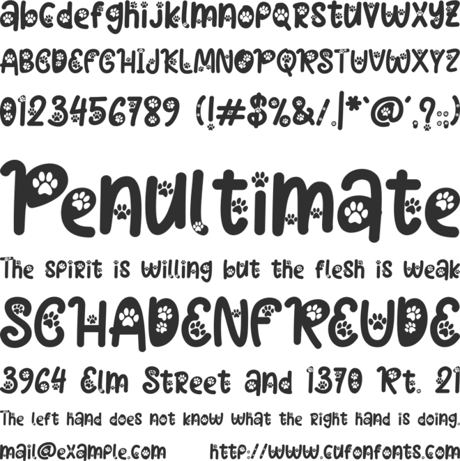 Cat Paw font preview