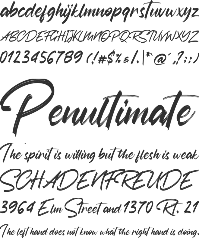 Austhind font preview
