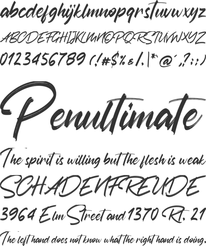 Austhind font preview