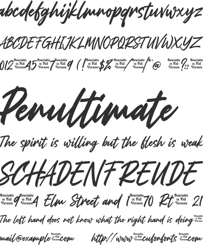 Roseshade font preview