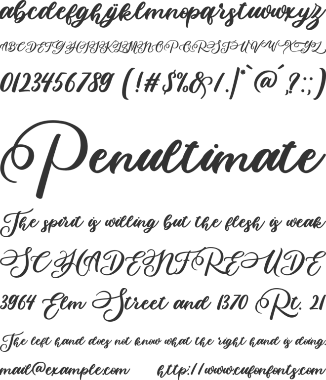 Xiolien font preview