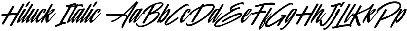Hiluck Italic font