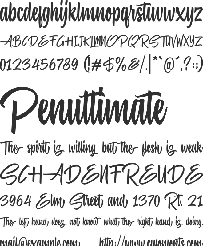 Hiluck font preview