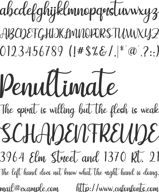 My Butterfly font preview