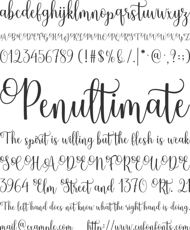 Gabrina font preview