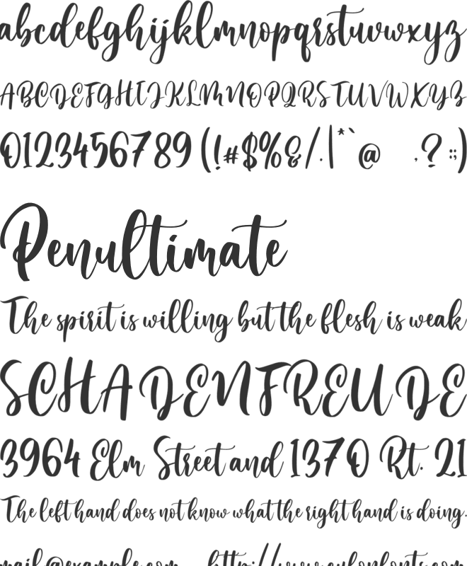 Mellisa Jonathan font preview