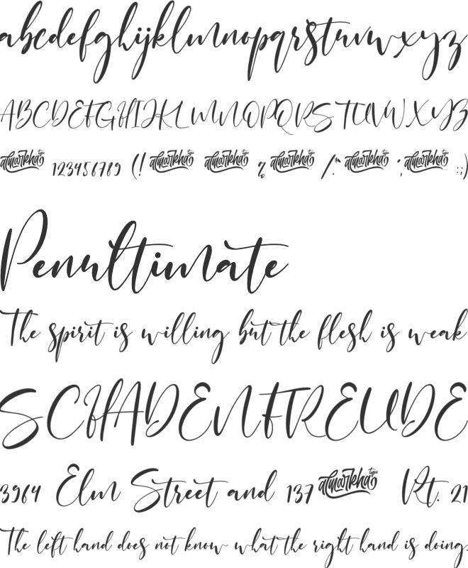 Saturated font preview