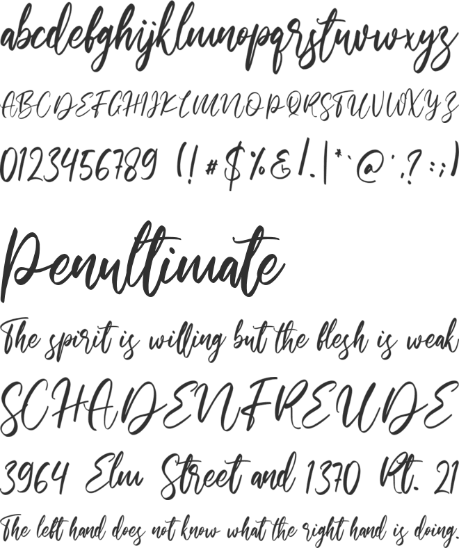Walentiny font preview