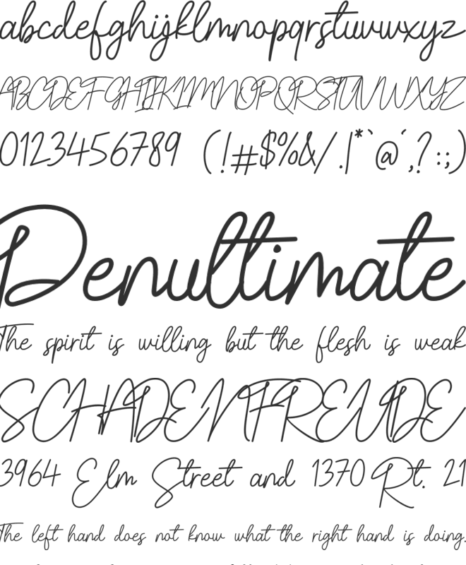 Belinday font preview