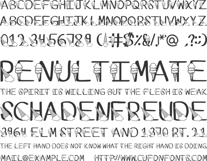 Ks Ice Cream Party font preview