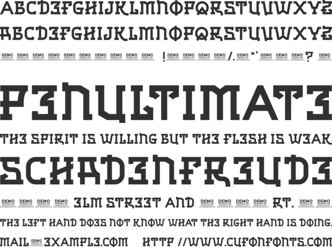 Zilap Russia Personal Use font preview