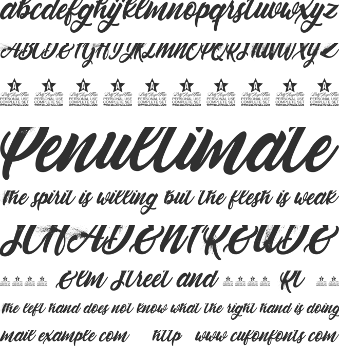 BLOWUP PERSONAL USE font preview