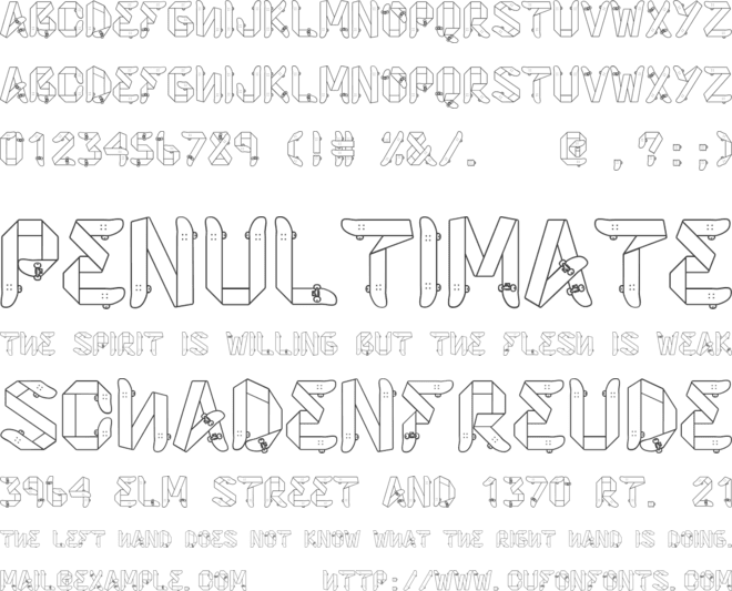 Skateboardfont font preview
