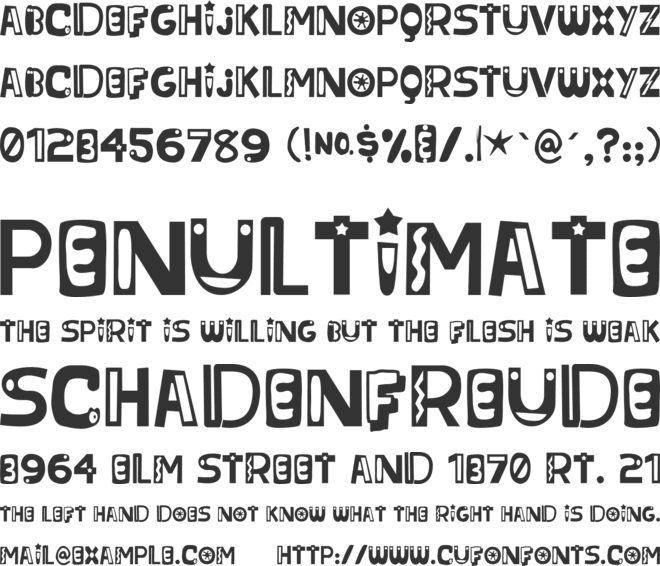 Cruel Sunflower font preview