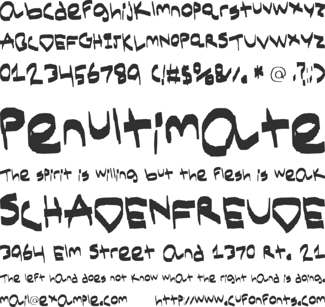 Chisel Tip Markers font preview