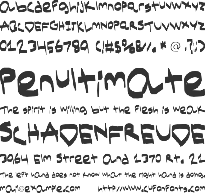 Chisel Tip Markers font preview