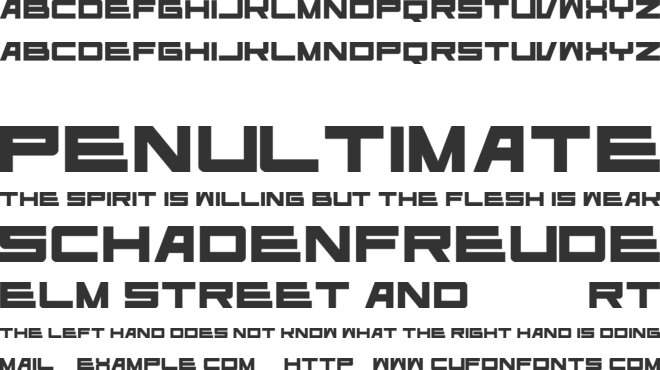 Age of Ultron font preview