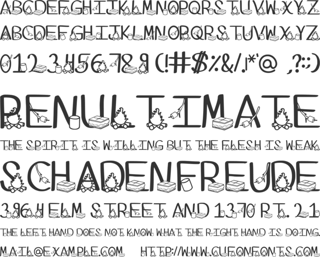 Ks I Love You Smore font preview