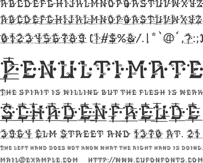 MB Alien Report 72 font preview