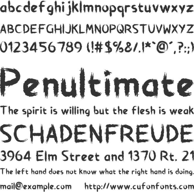 Brushstroke Horror font preview