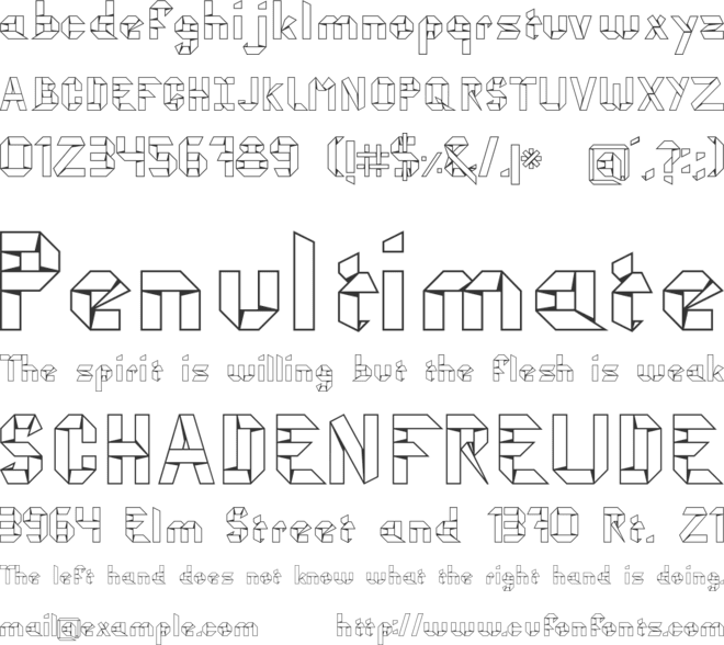 kubos origami font preview