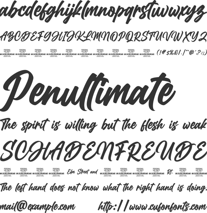 Billion Dreams font preview