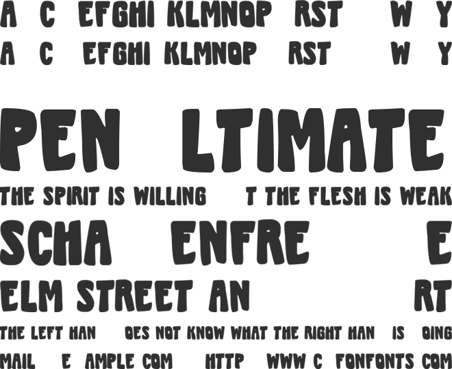 Smallfoot font preview
