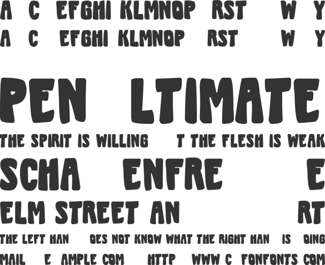 Smallfoot font preview