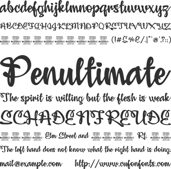 Adielle PERSONAL USE ONLY font preview