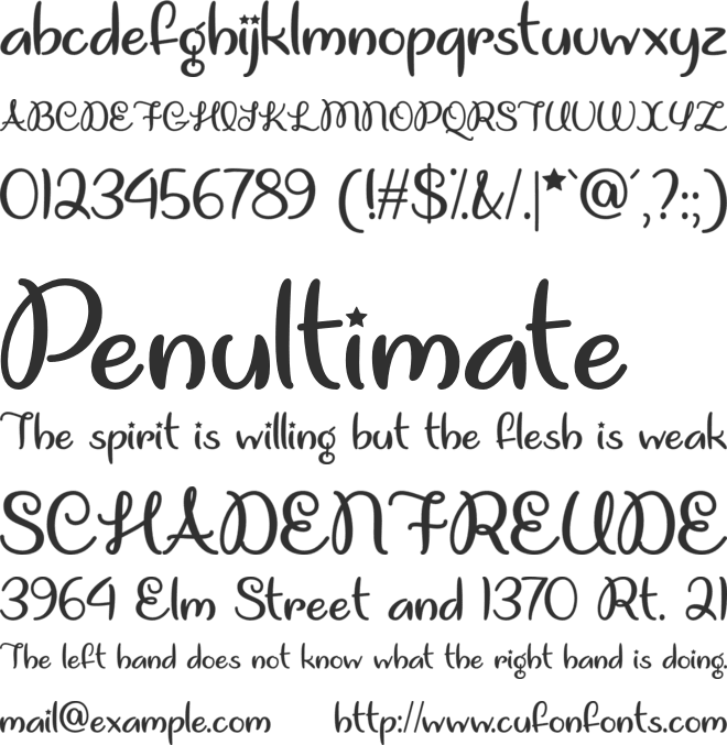 Unicorn Giggles font preview