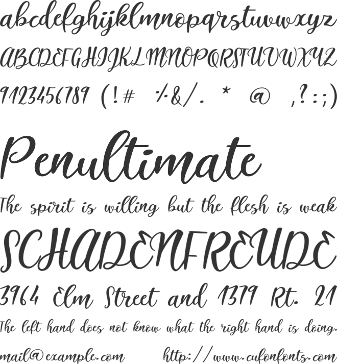 Italian Breakfast font preview