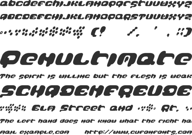 Galaxy Tail font preview