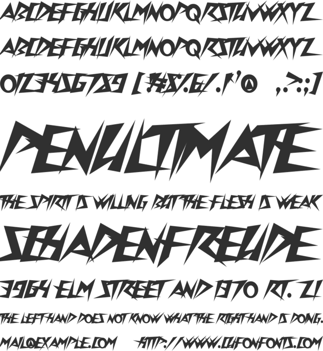 Onslaughter font preview