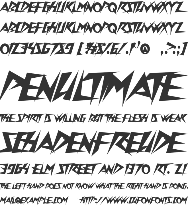 Onslaughter font preview