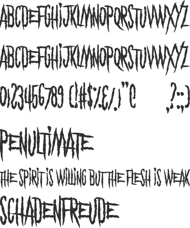 Eyes Wide Suicide font preview