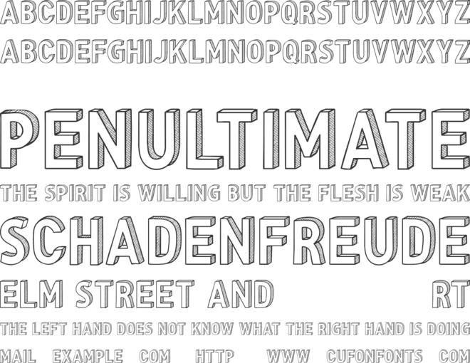 CF Three Dimensions Personal font preview