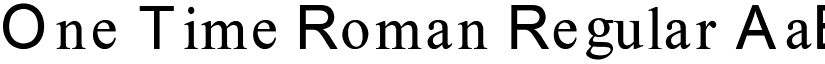 One Time Roman Regular font
