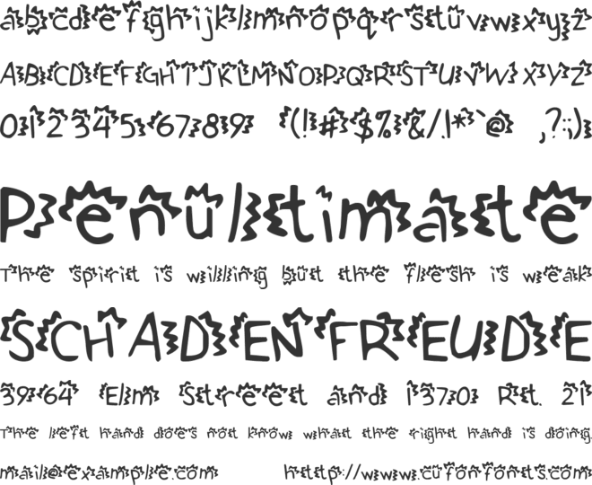 Betty's Confetti font preview