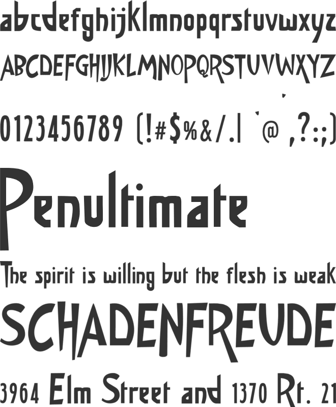 JMH Memorias SH TWO font preview