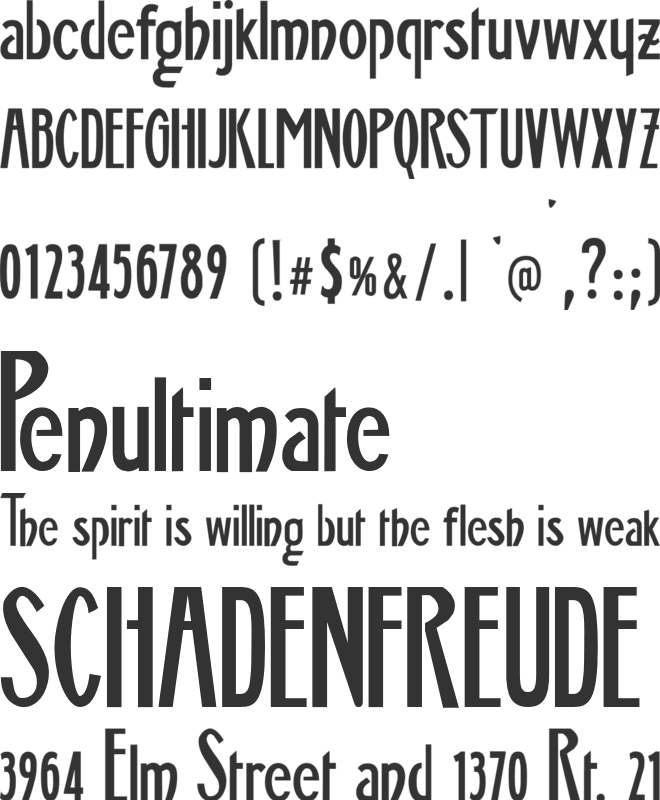 JMH Memorias SH ONE font preview