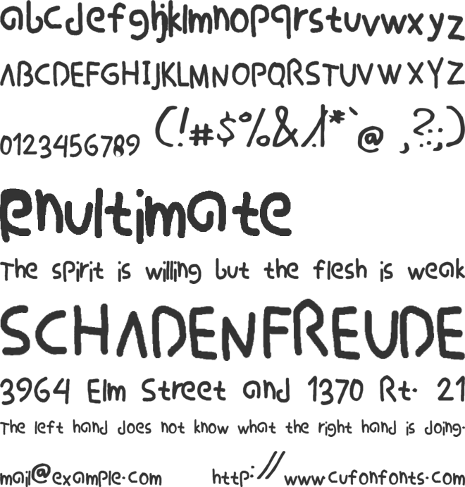 Slimy Simply font preview