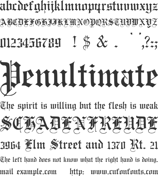 JMH Santa Maria font preview