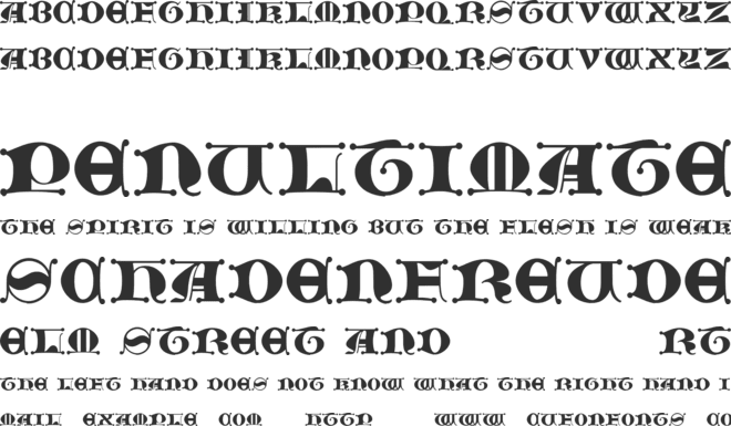 JMH Moreneta CAPS II font preview