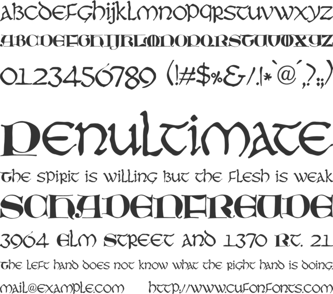 JMH Moreneta font preview