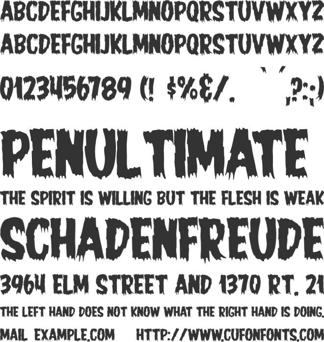 JMH HORROR font preview