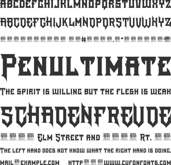 The Darkest Night font preview